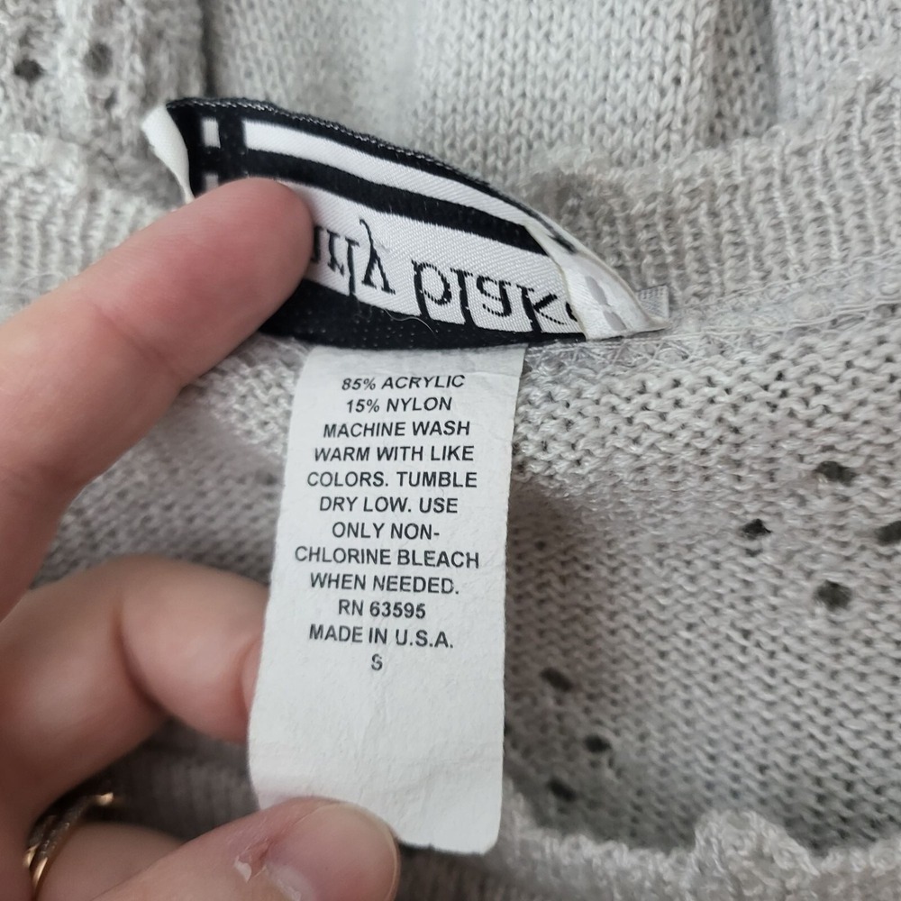 Carly Blake Womens Crochet Sweater Small Vintage 90s Coquette Soft‎ Girl Granny - Picture 6 of 8